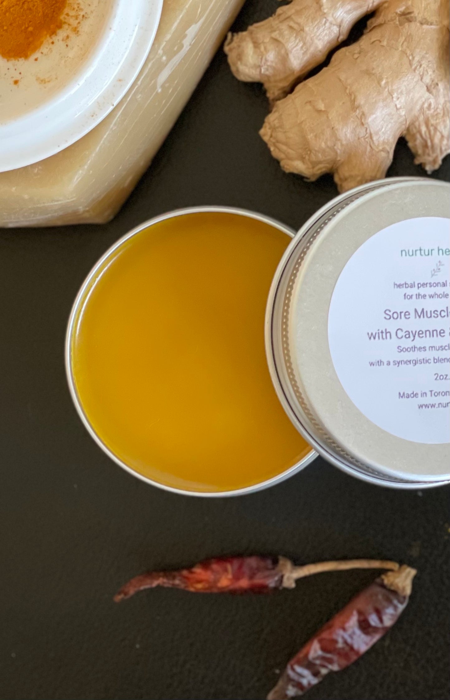 Sore Muscle Salve with Cayenne and Turmeric