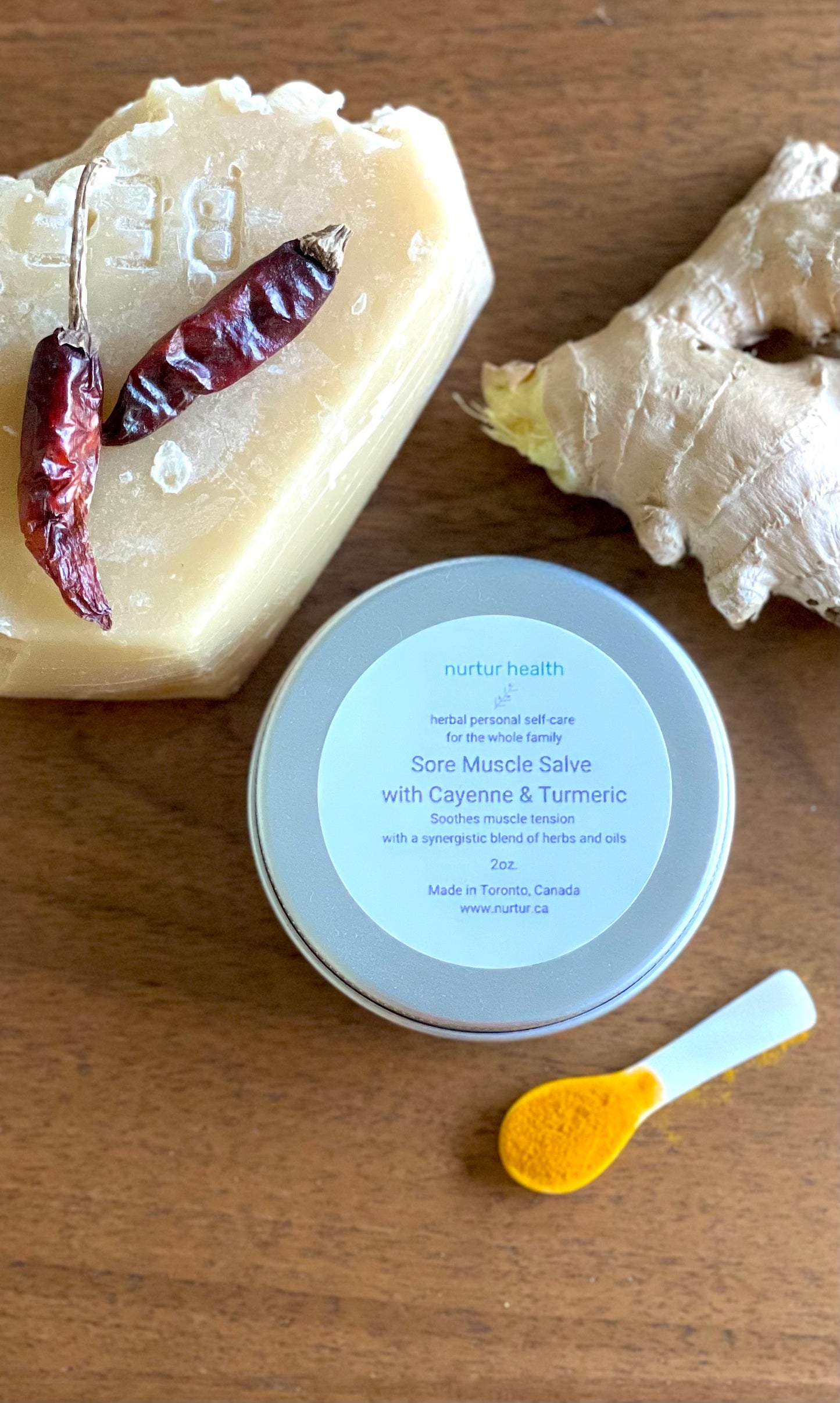 Sore Muscle Salve with Cayenne and Turmeric